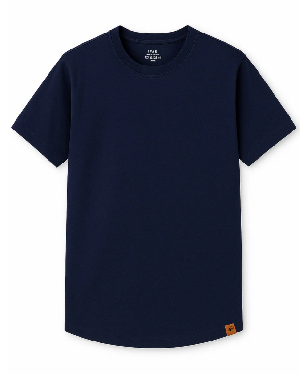 IVAR® Luxeknit Navy shirt (Curved Hem design)