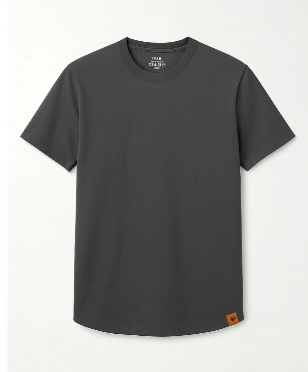 IVAR® Luxeknit Charcoal shirt (Curved Hem design)